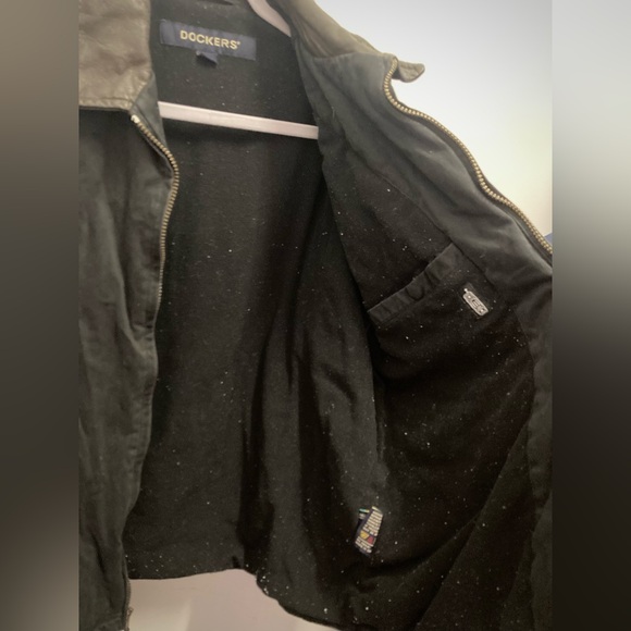 Vintage Dockers Men's Bomber Jacket with Leather Collar - Picture 7 of 9